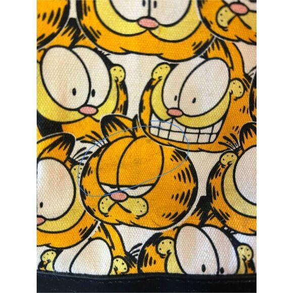 Garfield Faces Shoulder Strap Vintage Tote Bag Zipper Duffel Purse - Picture 2 of 12